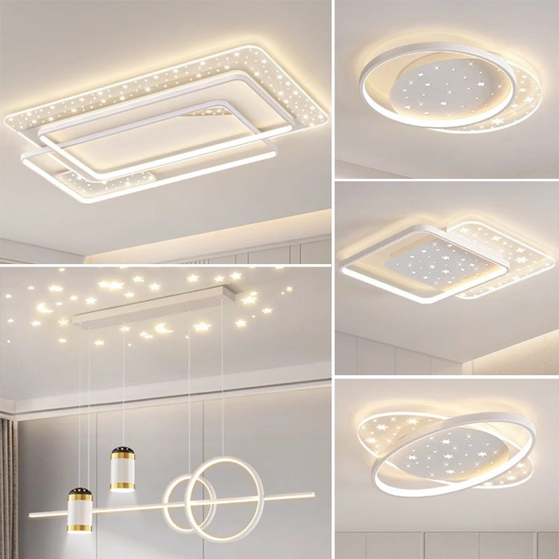 LED Light Luxury Living Room Main Light Starry Sky Restaurant Chandelier Modern Simple Nordic Bedroom Ceiling Light Full House Package