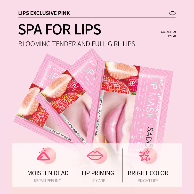 Cross-border Boxed Lip Mask8gx20slice Fruit Strawberry Moisturizing Care Moisturizing Lip Mask Foreign Trade Manufacturer Wholesale
