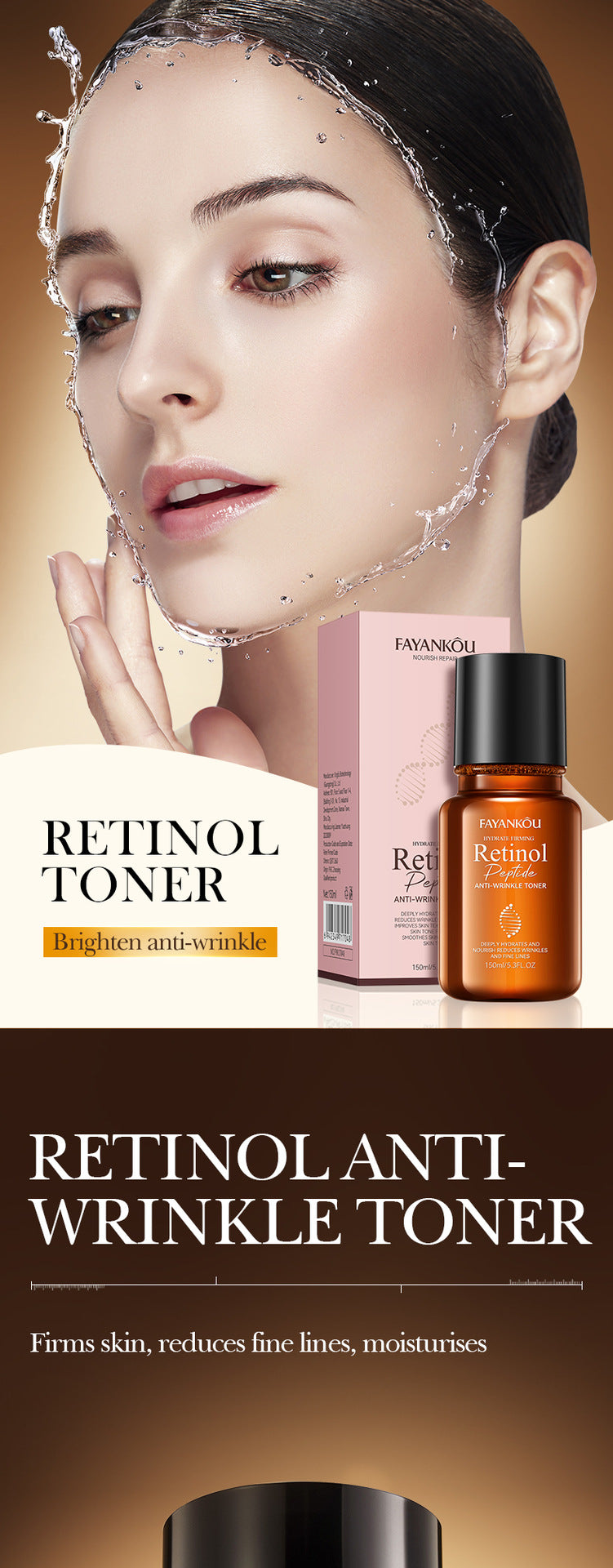 Full English Retinol Peptide Skincare Series  FAYANKOU Amino Acid Facial Cleanser  Wholesale
