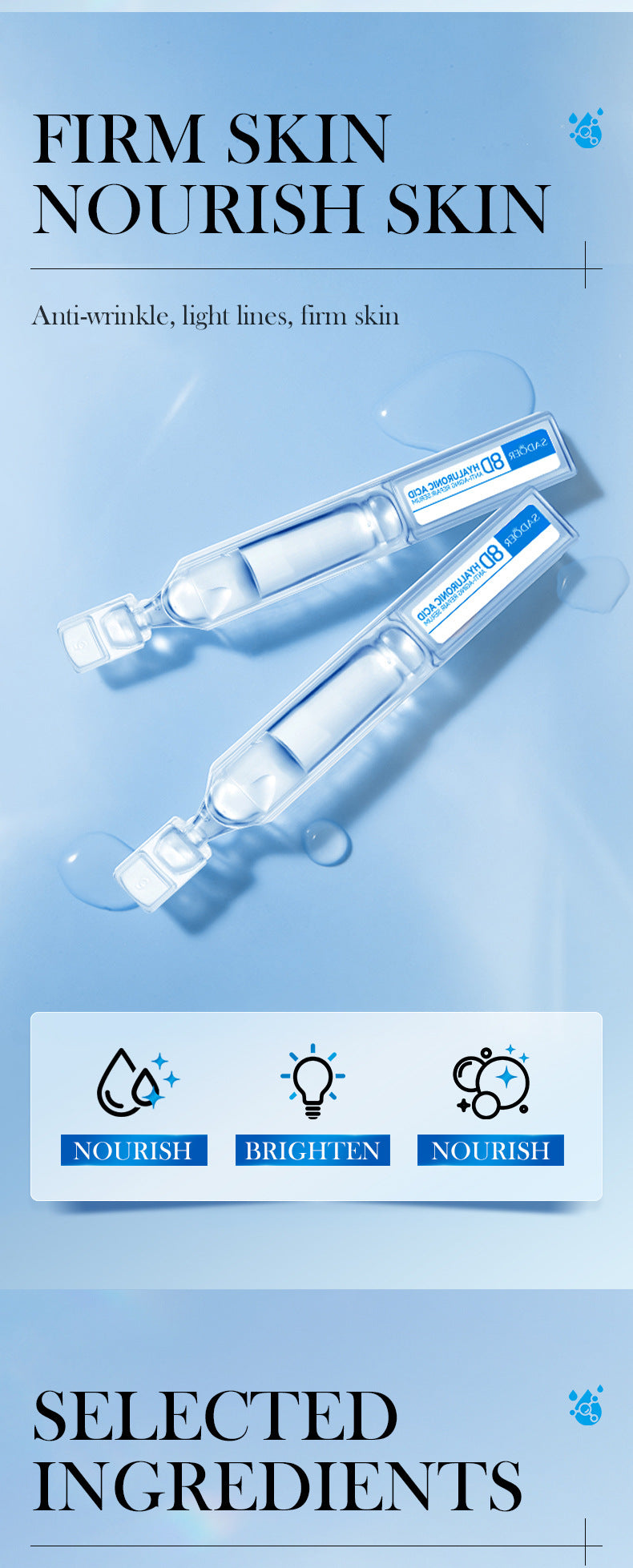 Full English Hyaluronic Acid Face Cream SADOER8D Anti-wrinkle Hydrating Nourishing Face Cream Moisturizing and Rejuvenating  Foreign Trade Wholesale