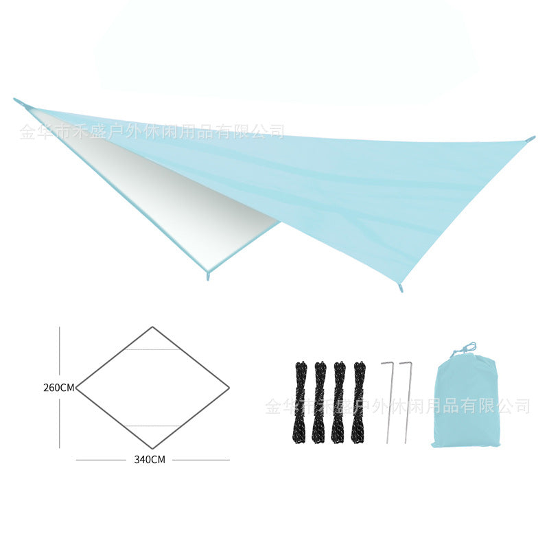 Outdoor Diamond-Shaped Canopy Hammock Sunshade Waterproof Sun Protection Portable Patio Garden Sunshade Sail