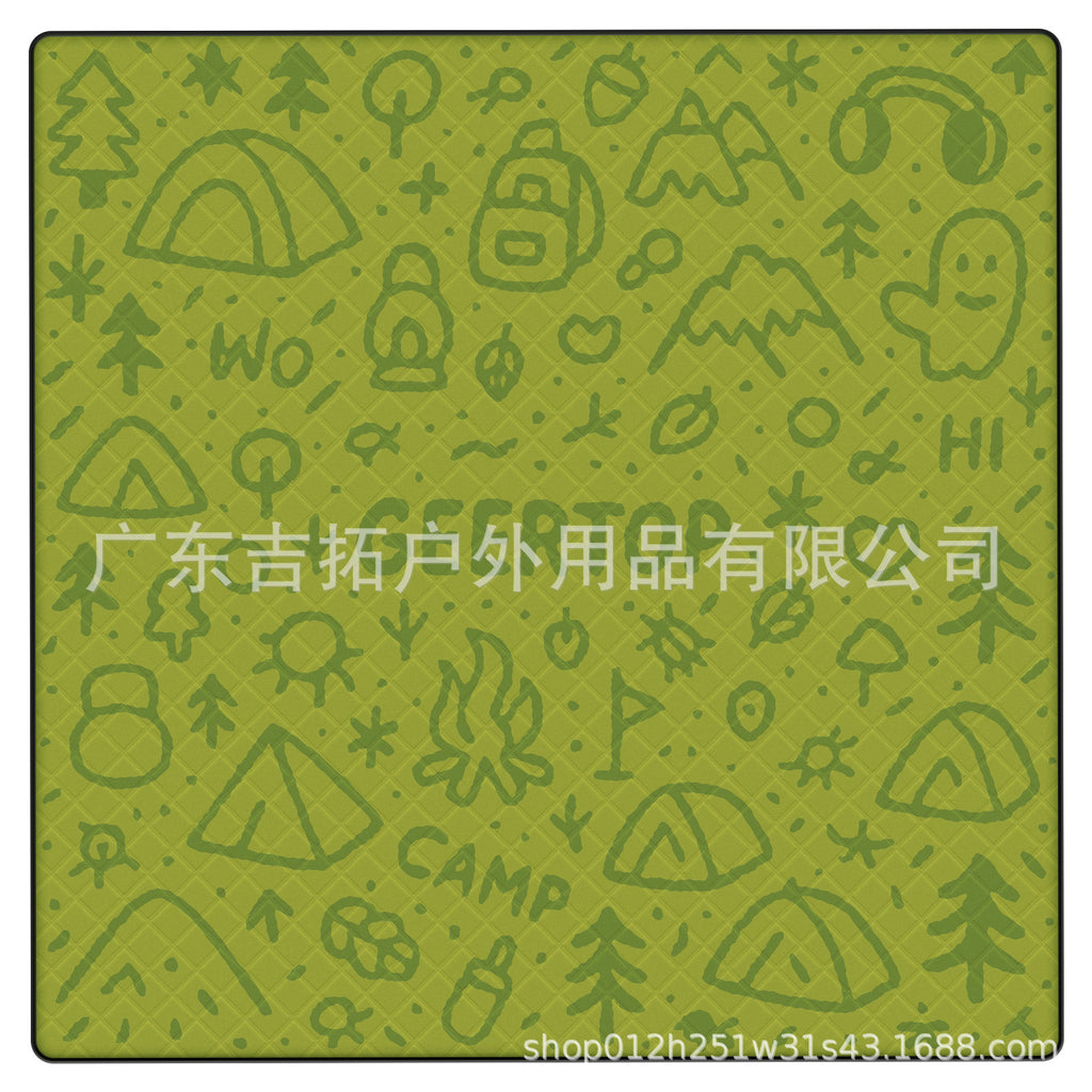 New Moisture-Proof Mat Outdoor Camping Thickened Picnic Mat Graffiti Style2*2Mi Ultrasonic Tent Mat
