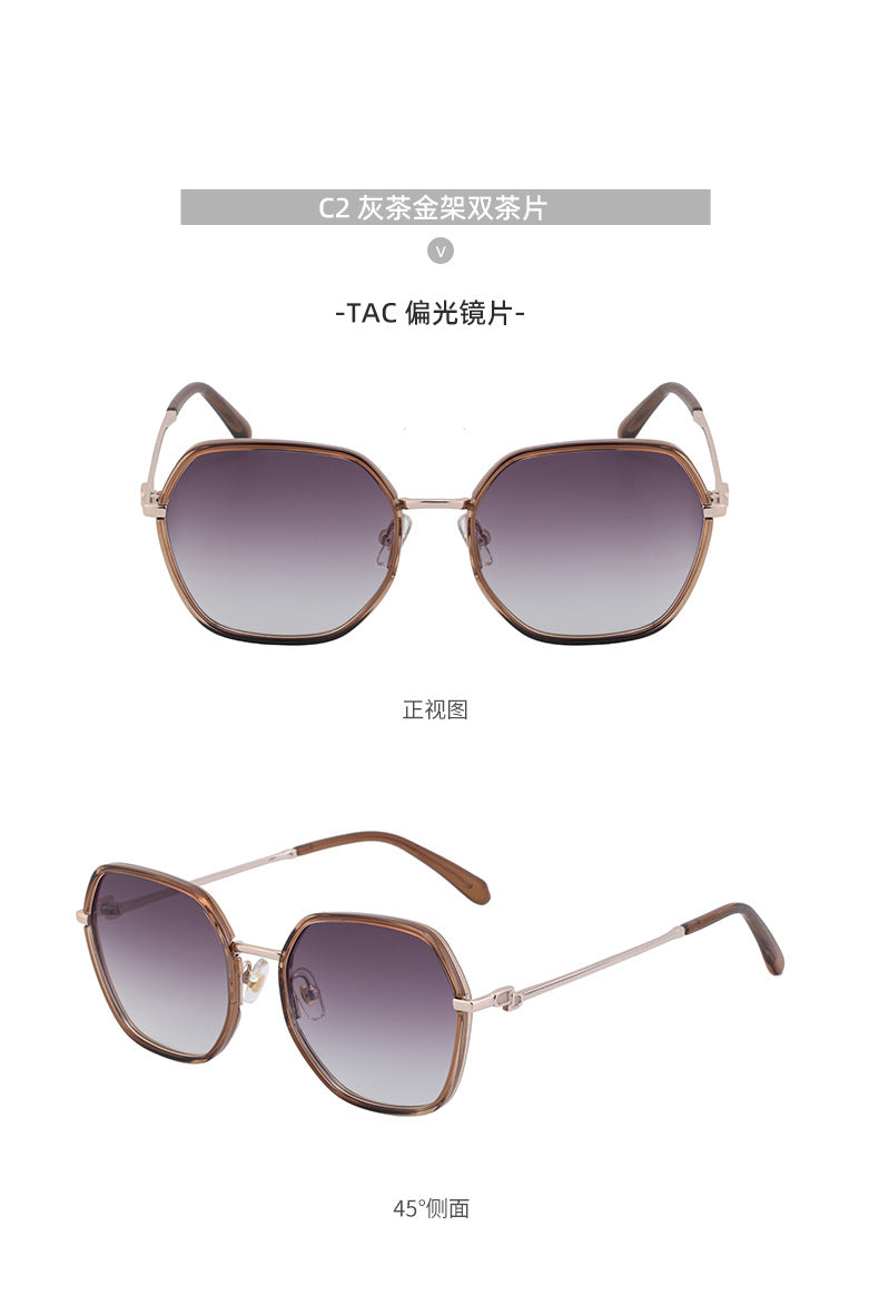 2025New European and American Fashion Square Frame Polarized Sunglasses for Women, Trendy Street Style, Sun Protection Sunglasses for Women Wholesale