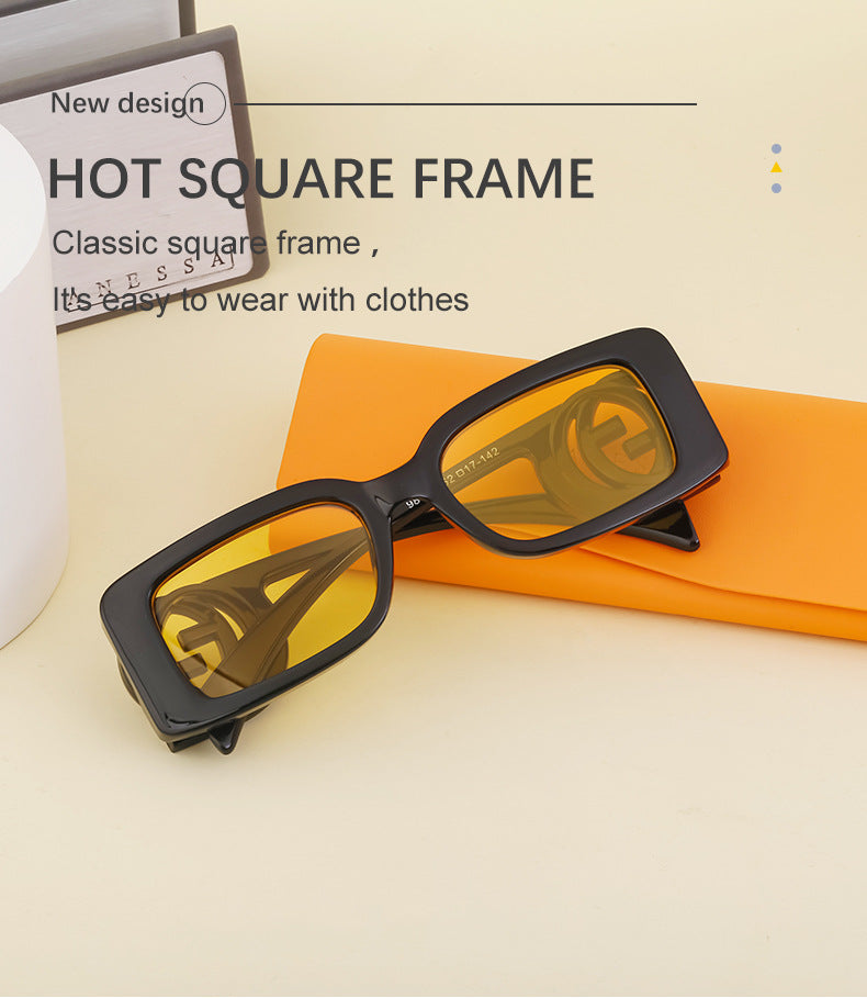 New Fashion Square Frame Sunglasses for Women, Unique Small Frame Sunglasses for Men, Wholesale Glasses sunglasses