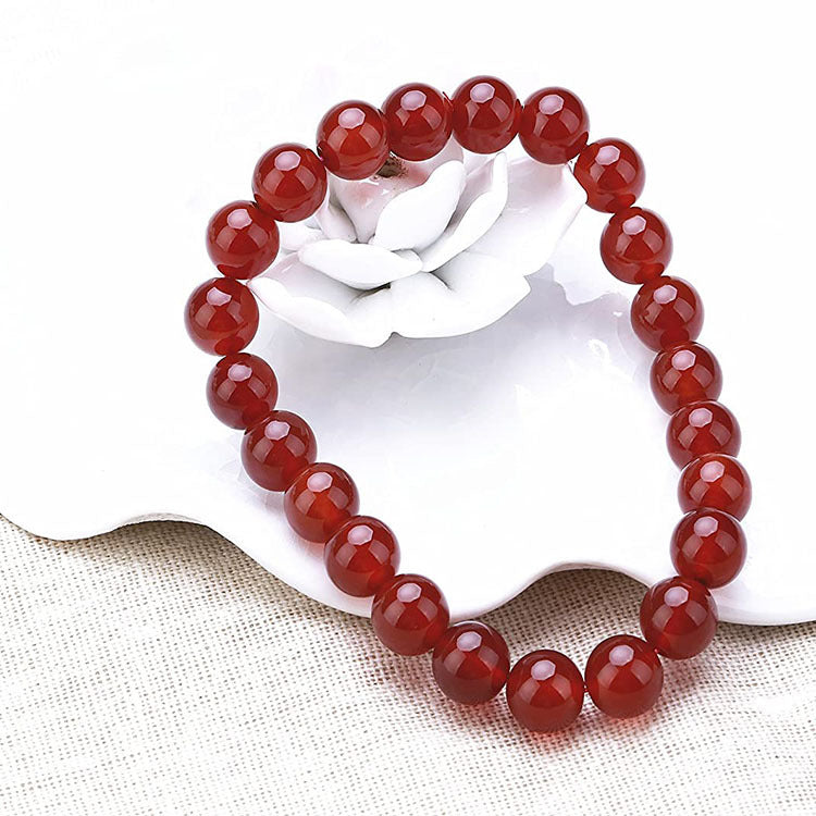 Natural Red Agate Bracelet Zodiac Year Retro Red Crystal Fashion Jewelry Bracelet