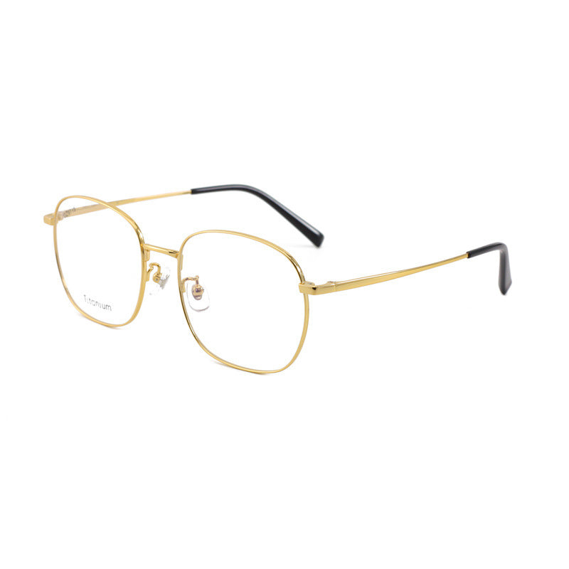 New Retro Titanium Eyeglass Frame Square Frame High-Quality Large Frame Unisex Eyeglasses Metal Frame Prescription Glasses