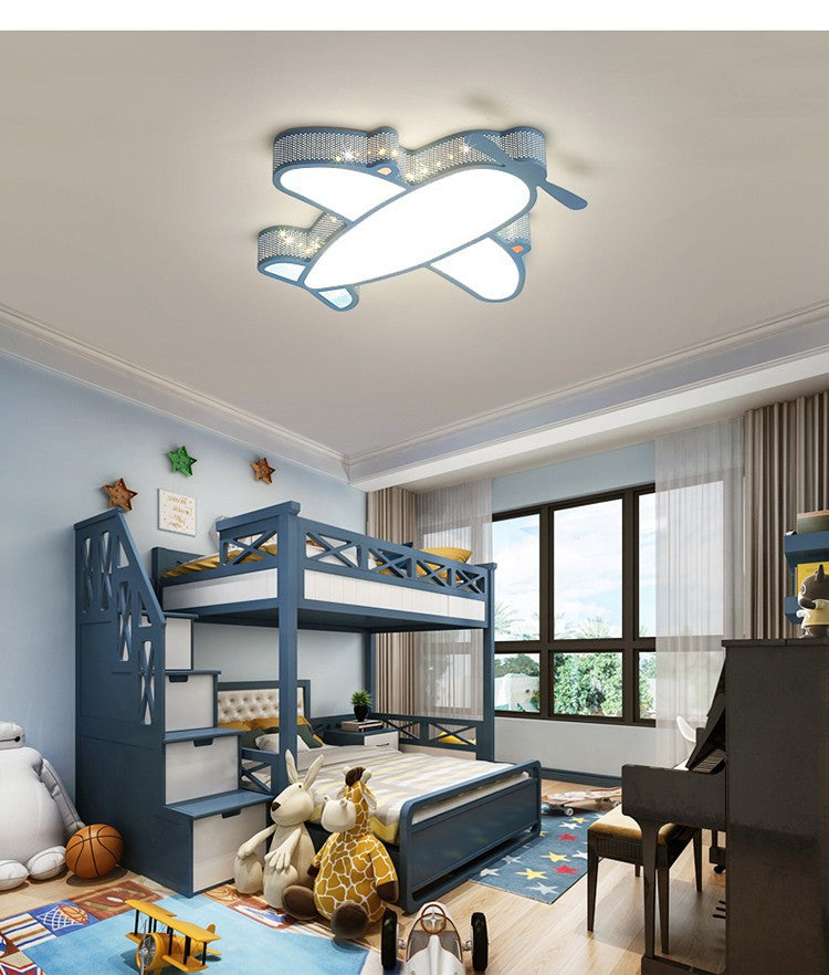 Children's Room Lamp Modern Simple Nordic Creative Boys and Girls Bedroom Airplane led Ceiling Light Non-Glaring Study Lamp