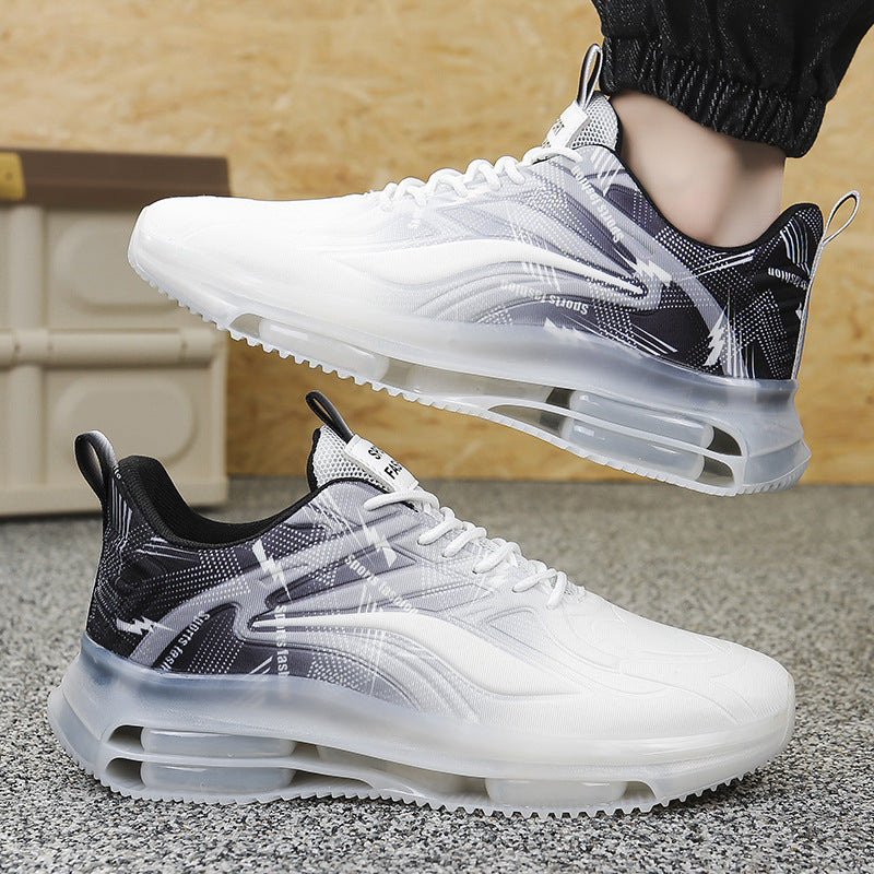 Men's Sports Shoes Spring and Autumn Ice Silk Hot Style Air Cushion Shock Absorption Trendy Men's Shoes Youth Running Shoes Student Casual Running Shoes