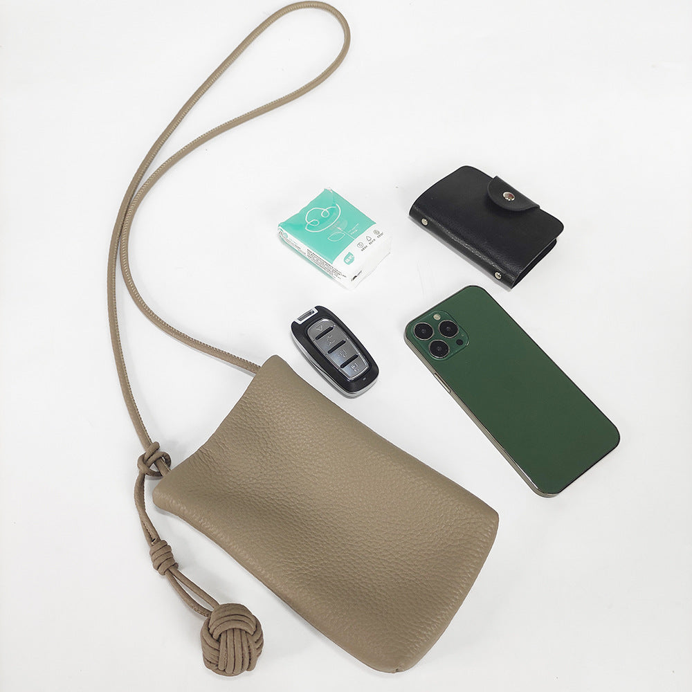 Mini Genuine Leather Phone Bag for Women togo Top Grain Leather Small Square Bag2025New Fashion Simple Versatile Crossbody Bag