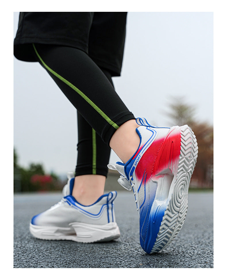 Summer Youth Breathable Mesh Rotating Button Sports Shoes Comfortable Soft Sole Men's Shoes Lightweight Non-Slip Children's Running Shoes