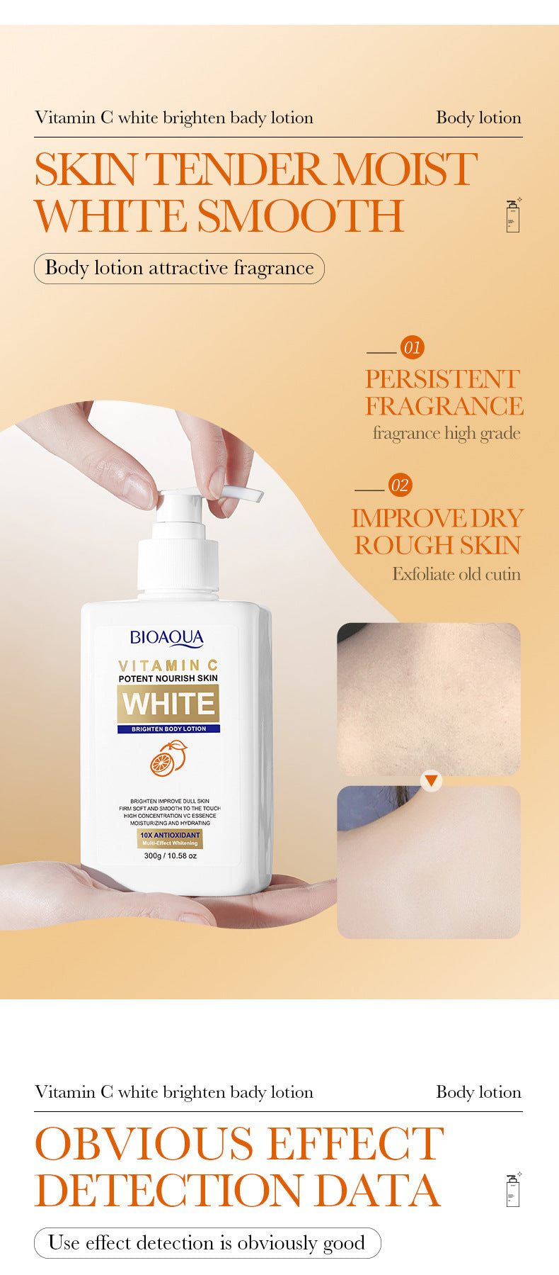 Full English VC Whitening Body Lotion BIOAOUA Vitamin C Brightening, Hydrating, Moisturizing, Skin Care,  Wholesale