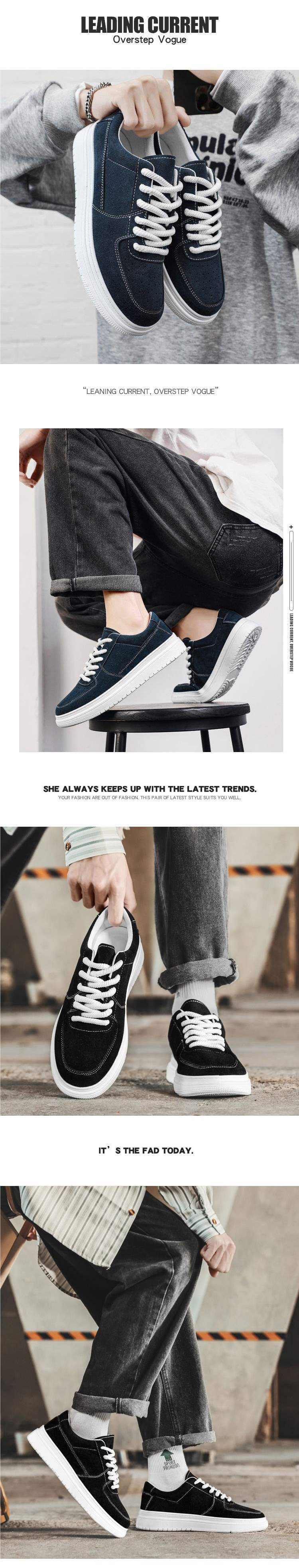 Spring Summer Men's Shoes New Thick-Soled Sneakers Versatile Shoes for Men and Middle School Students Trendy Dad Shoes White