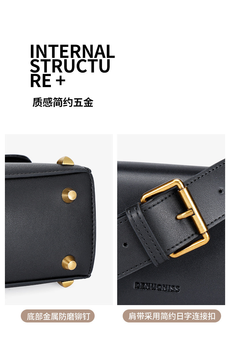 European and American Women's Bag High-End Light Luxury Handbag Niche Versatile Fashion Genuine Leather Crossbody Bag Single Shoulder Underarm Bag for Women