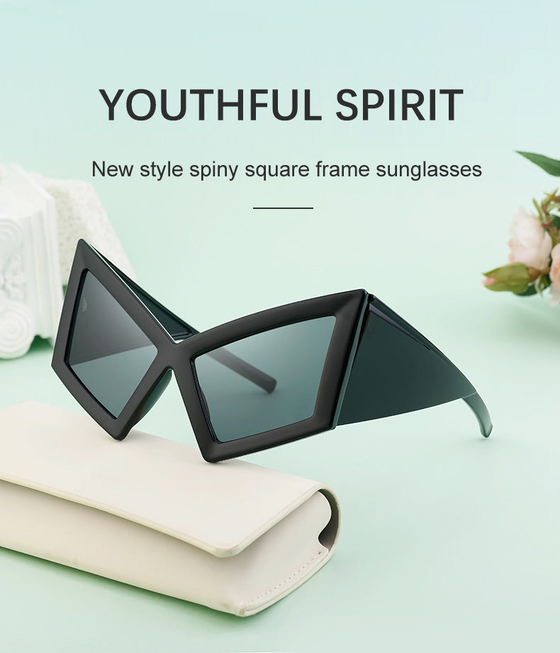 New arrivalStylish large frame cat eye sunglasses European and American Style Personality Hip-Hop Internet Celebrity Beach Party Sunglasses