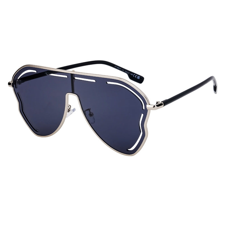 European and American Fashion Large Frame Sunglasses for Women, High-End Unique One-Piece Sunglasses, Trendy Wholesale sunglasses