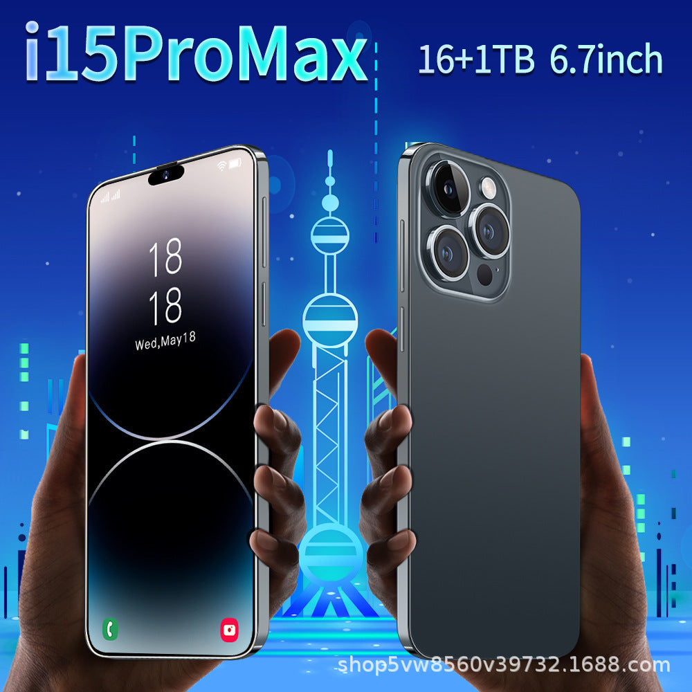 New i15Mobile Phone Overseas Mobile Phone Android System Straight Board i15ProMAX16+1T Full Screen