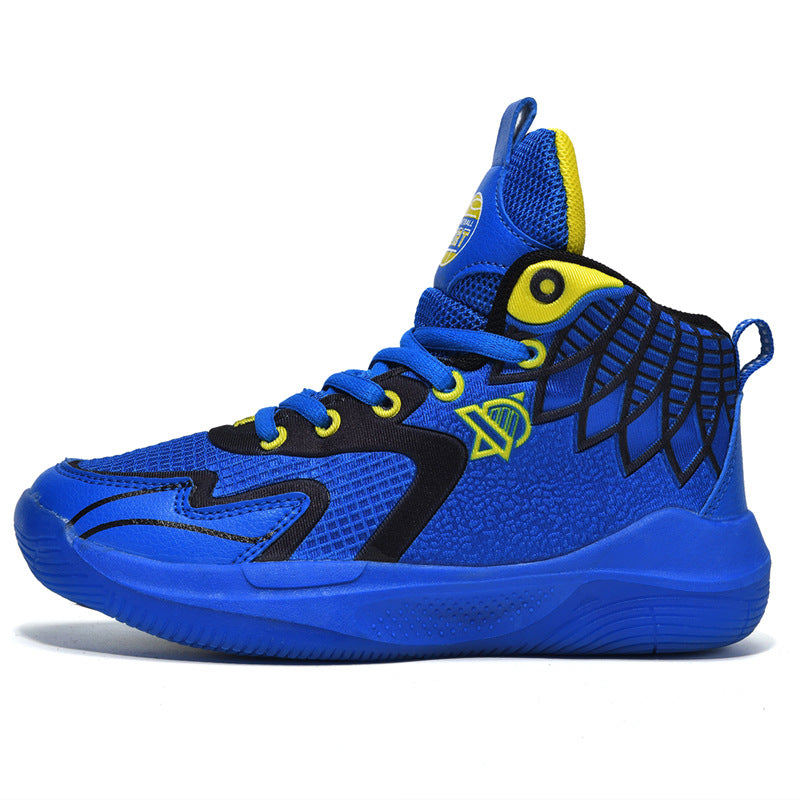 Children's Shoes Breathable Mesh Water-Resistant Sports Shoes for Teenagers Wear-Resistant Shock-Absorbing Non-Slip Professional Training Basketball Shoes