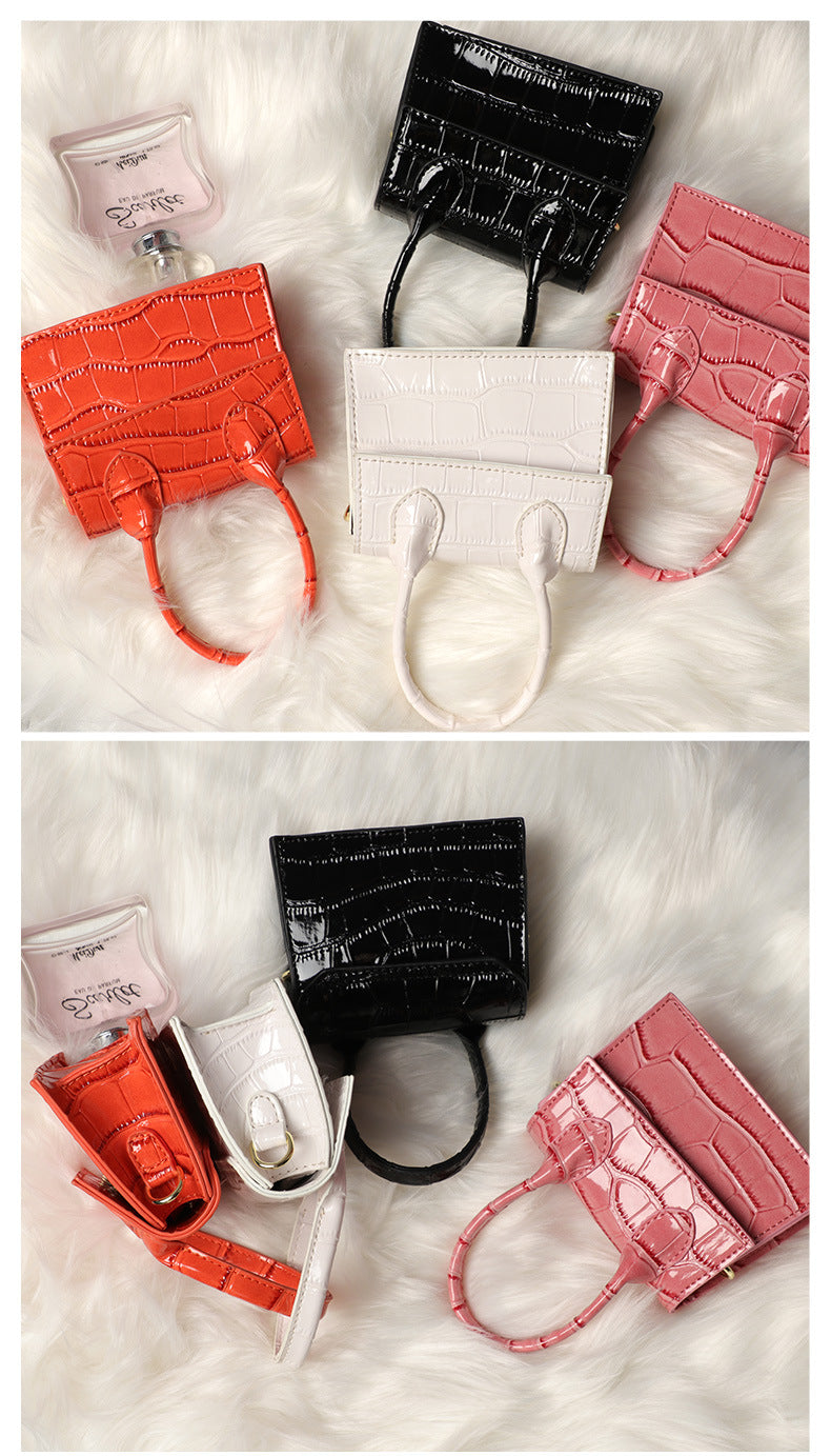 2020New PU Leather Small Square Bag Trendy Crossbody Women's Bag Stone Pattern Handbag Mini Bag minibags