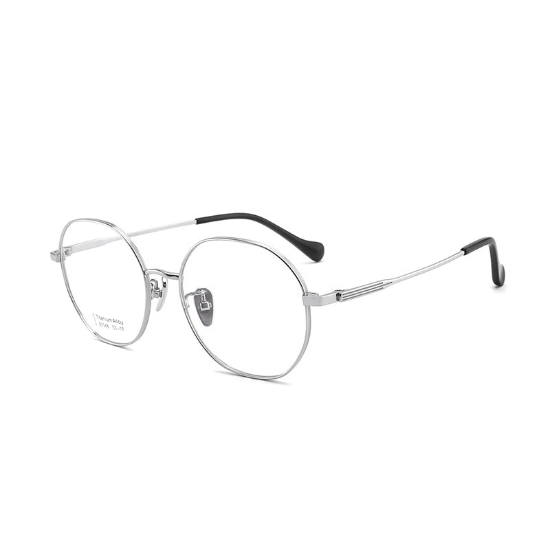New Fashion Pure Titanium Retro Glasses Frame Round Frame Glasses Unisex Metal Frame Exquisite