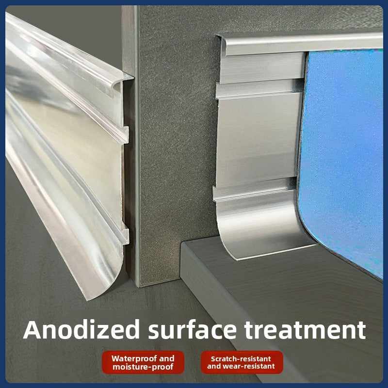 Aluminum alloy skirting board, floor edge trim strip for hospitals, hotels, and schools, thickened and wear-resistant aluminum alloy wall panel