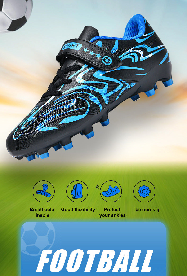 2025New Football Shoes for Men and Women, Medium and Large Children, Students, Long Spike Training Shoes, Youth Grass and Artificial Grass Field Sports
