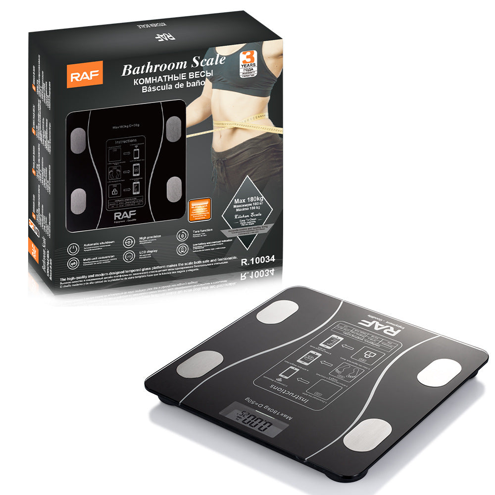 RA  Body Fat Scale Body Fat Scale Rechargeable Smart Electronic Scale LCD Display Home Weight Scale 10034