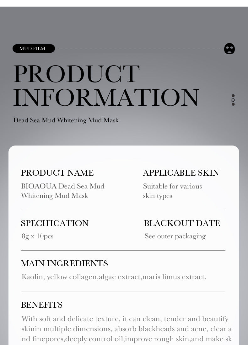 Full English Cleansing Mask BIOAOUA Cucumber Pore Cleansing Smear-On Portable Mud Mask  Foreign Trade Wholesale