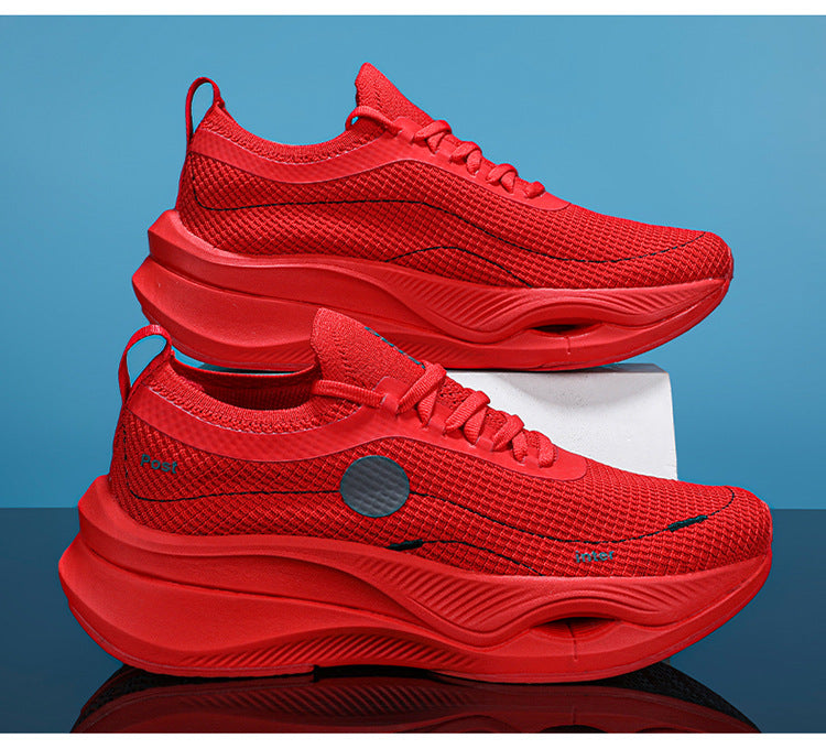 Summer Fly Electric Rebound Shock Absorption Running Shoes Men's Shoes Fly Weave Breathable Comfortable Physical Exam Training Marathon Sports Shoes