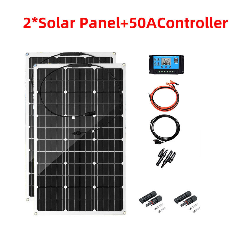 Factory Direct Solar Panel 200W 18V Flexible Emergency Charging Home/Camping Outdoor Photovoltaic Battery Panel
