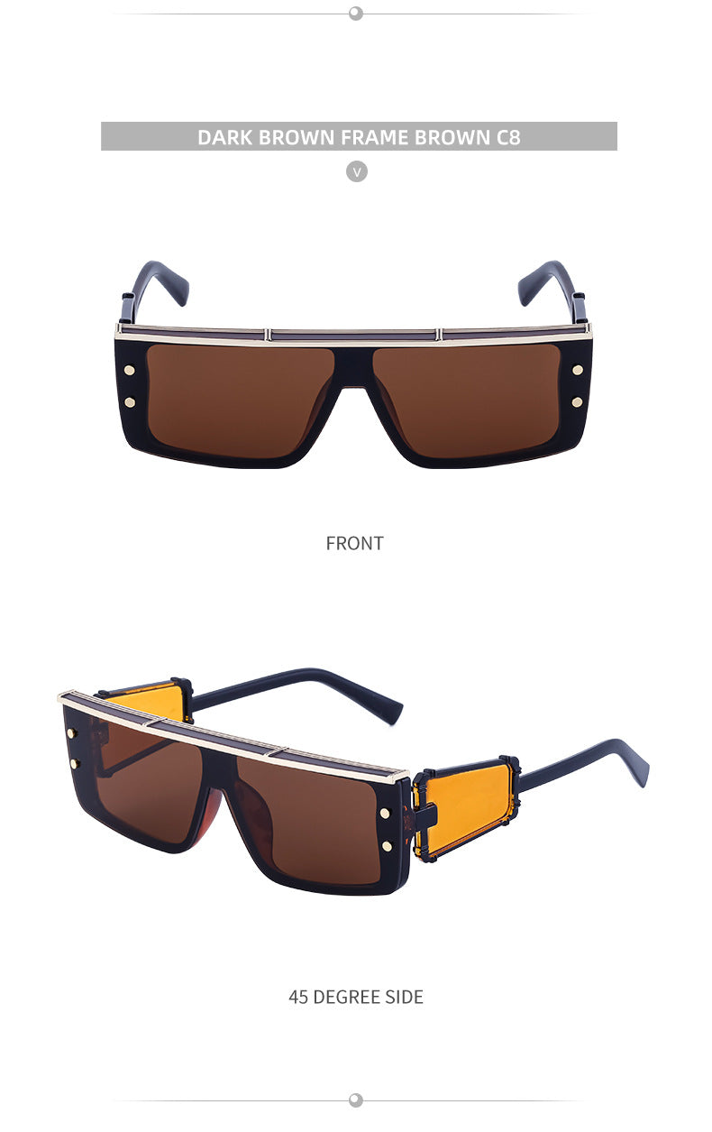 European and American Cyber Steampunk Square Frame Sunglasses for Men Trendy Y2K Wholesale Sunglasses and Eyeglasses sunglasses