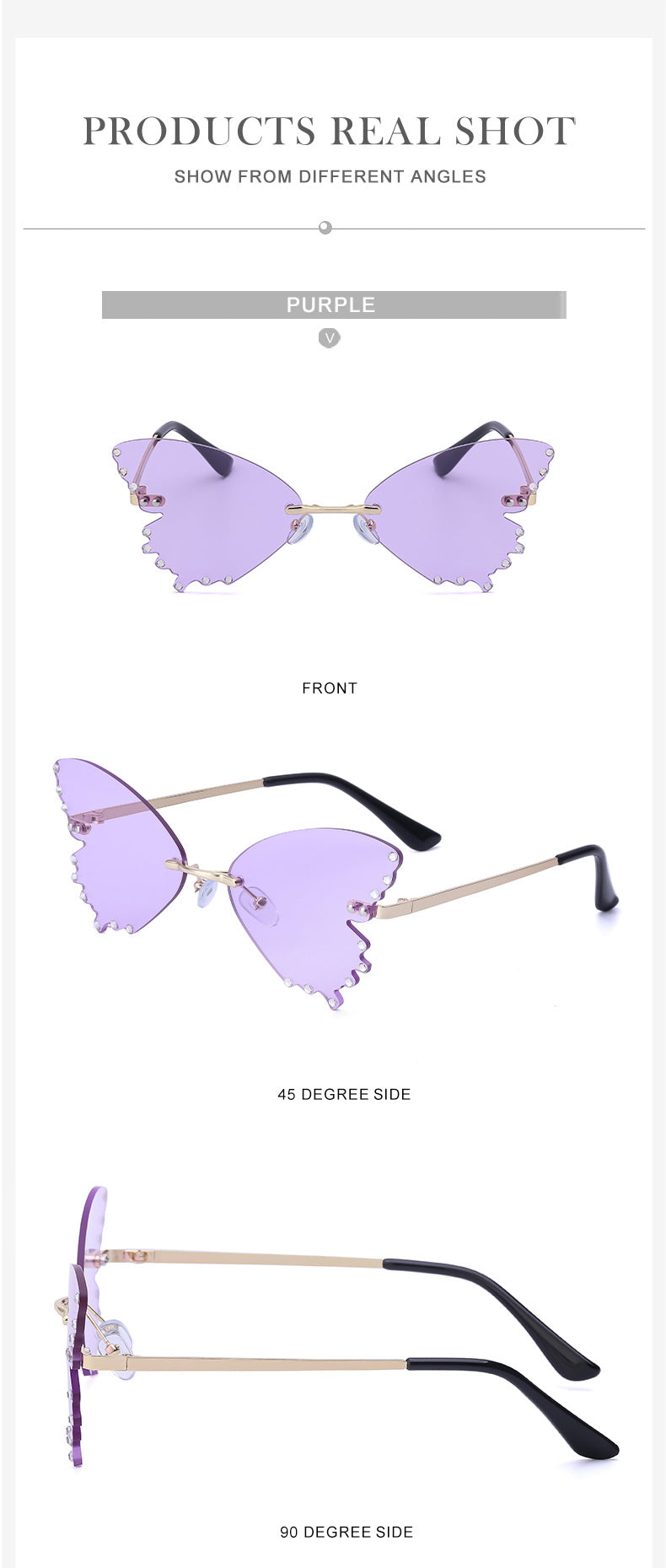 New Style Sunglasses for Women with Rhinestones Butterfly Sunglasses Trendy Personality Halloween Party Quirky Cool Glasses