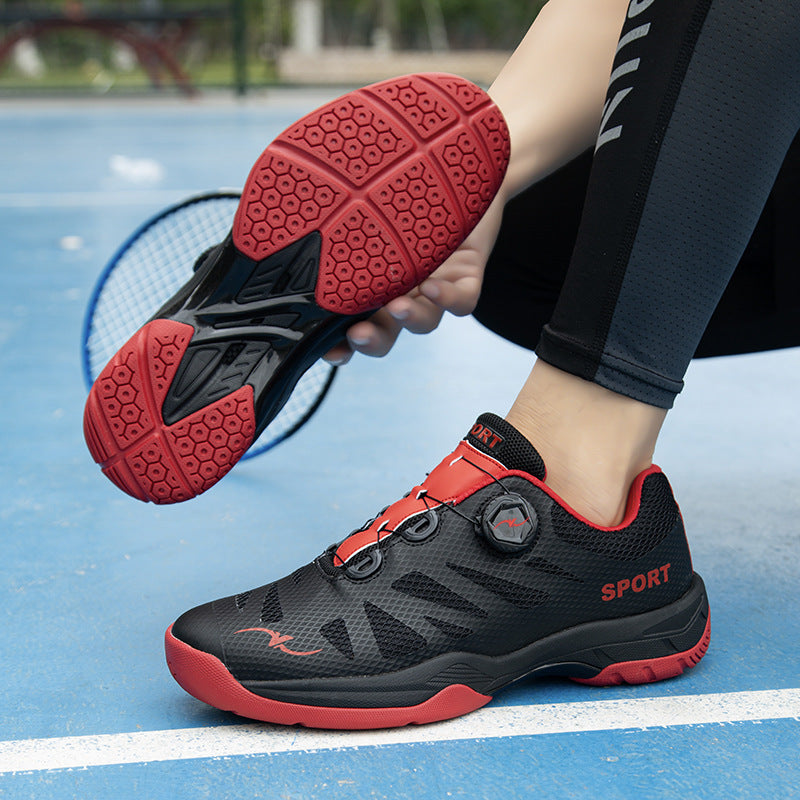 Plus Size New Luxury Fashion Rotating Buckle Badminton Shoes Trendy Versatile Tennis Table Tennis Sports Shoes