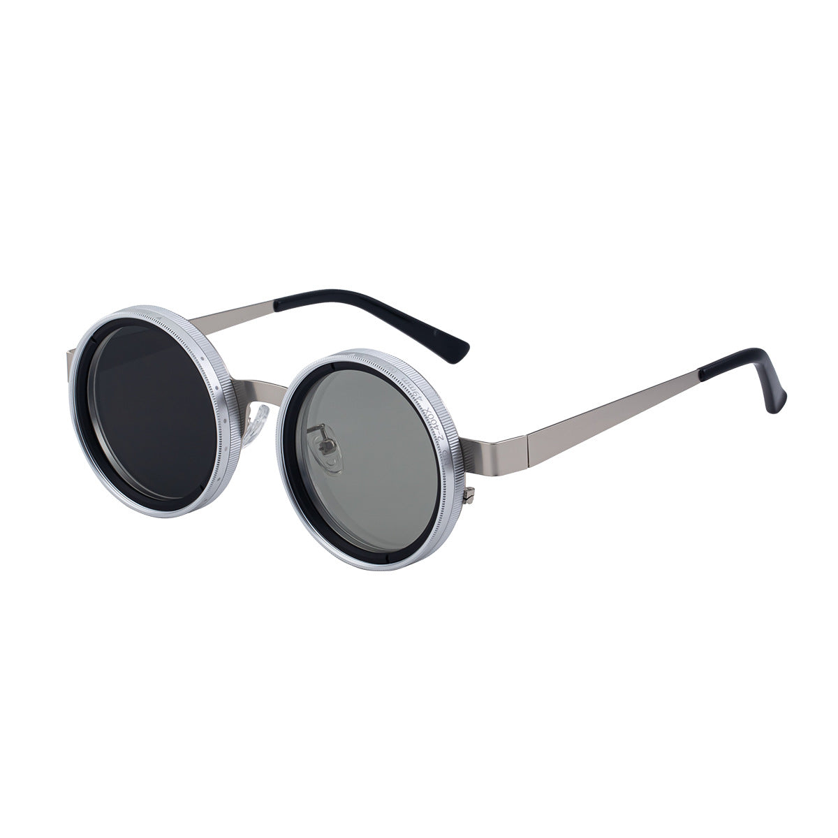 ND Nine-Stage Manual Adjustable Zoom Glasses Anti-Glare Round Frame Sunscreen Sunglasses High-End Polarized Sunglasses for Men