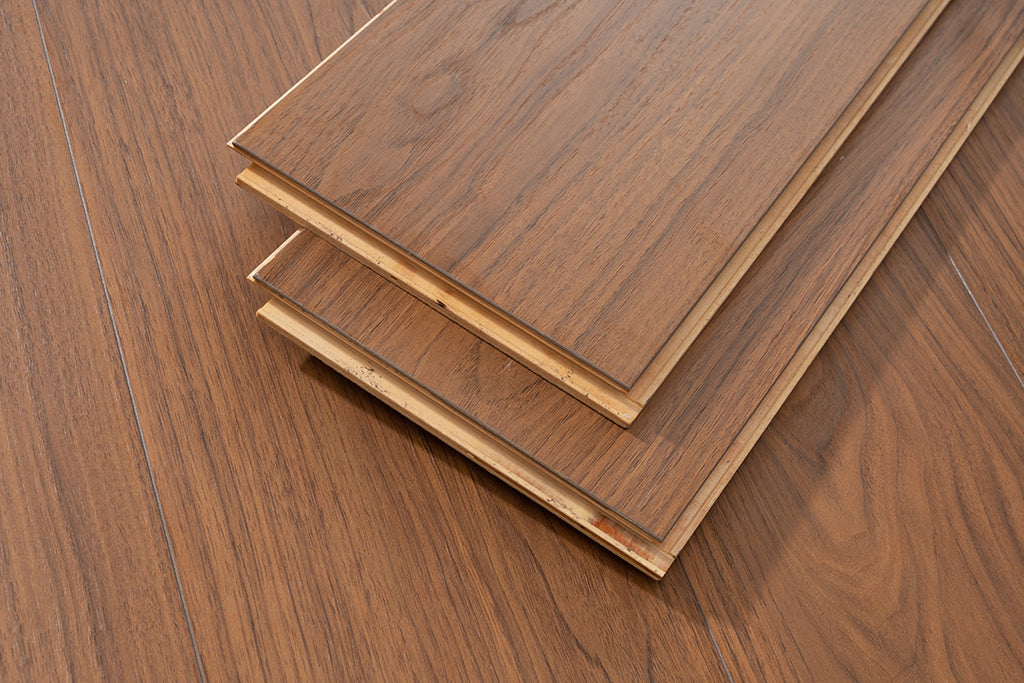 JX8102 Diamond Coating Full Birch Multi-layer Core Black Walnut Grain Engineered Flooring