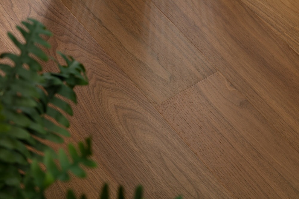 SK 1206 Full Birch Multi-layer Fire-Retardant Substrate Solid Wood Black Walnut Veneer 1.2mm Scratch-resistant Engineered Flooring
