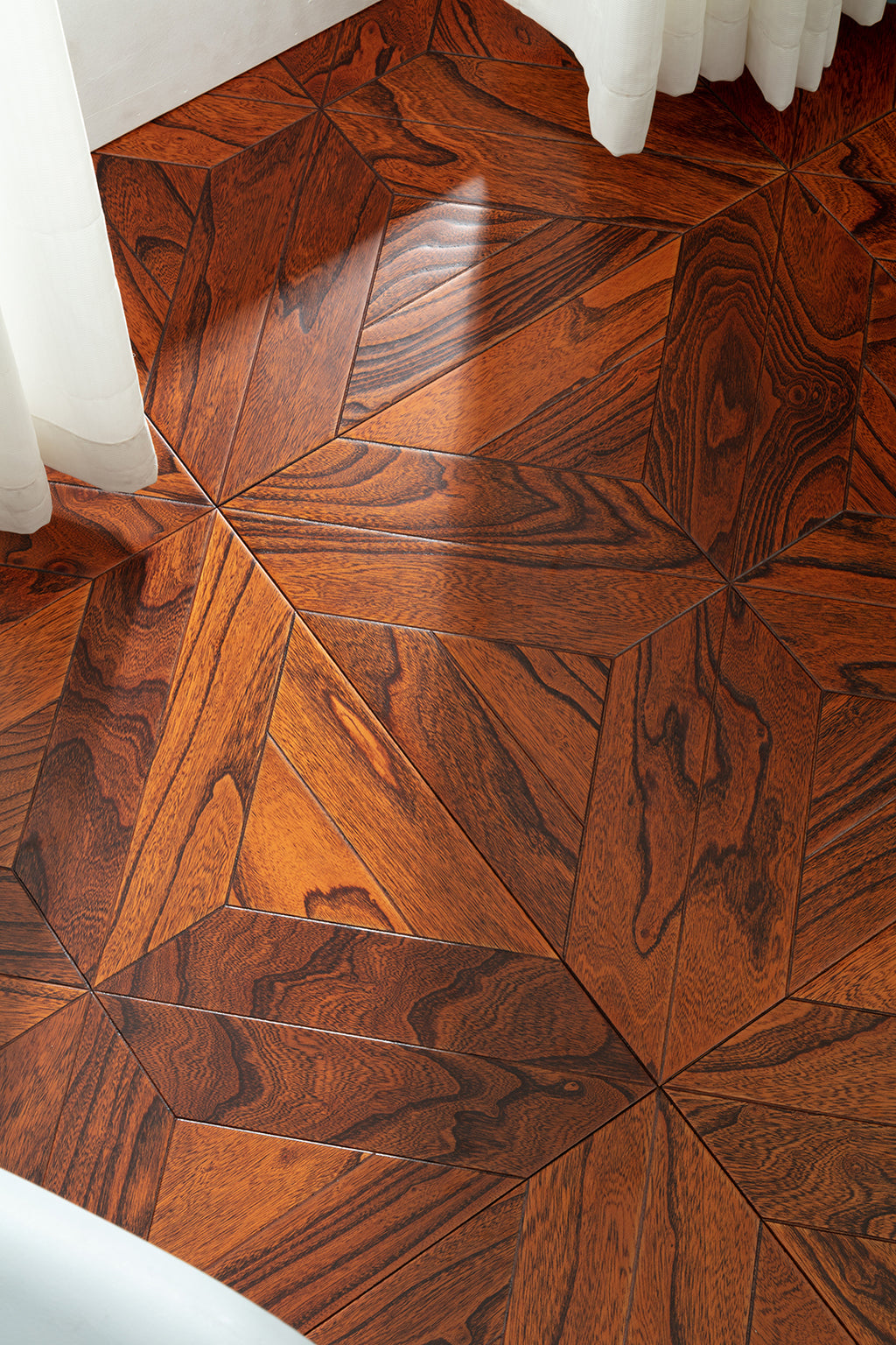 9101 Premium Elm Veneer Intarsia Craftsmanship Luxury Artistic Wood Flooring | Marquetry Art Parquet Series