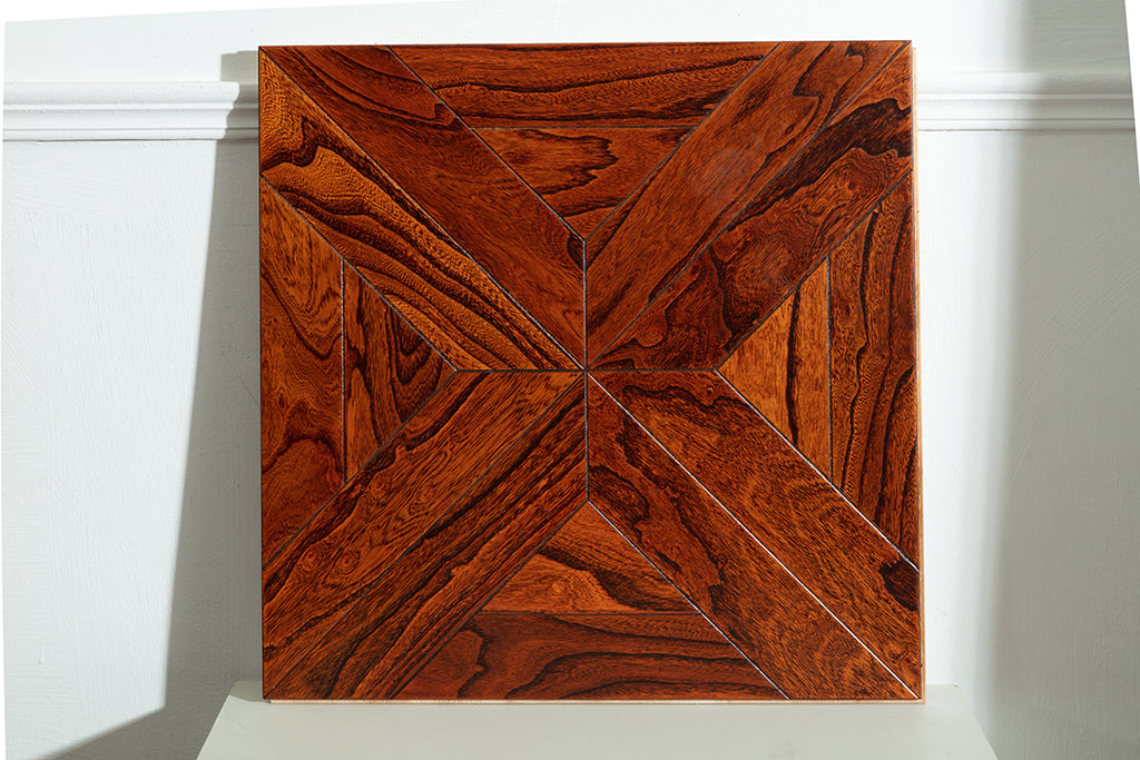 9101 Premium Elm Veneer Intarsia Craftsmanship Luxury Artistic Wood Flooring | Marquetry Art Parquet Series