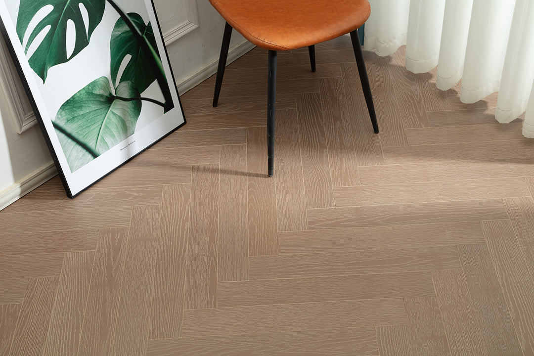 9211 Herringbone Art Parquet  Full Birch Multi-layer Core Solid Wood Oak Veneer Brushed Engineered Flooring