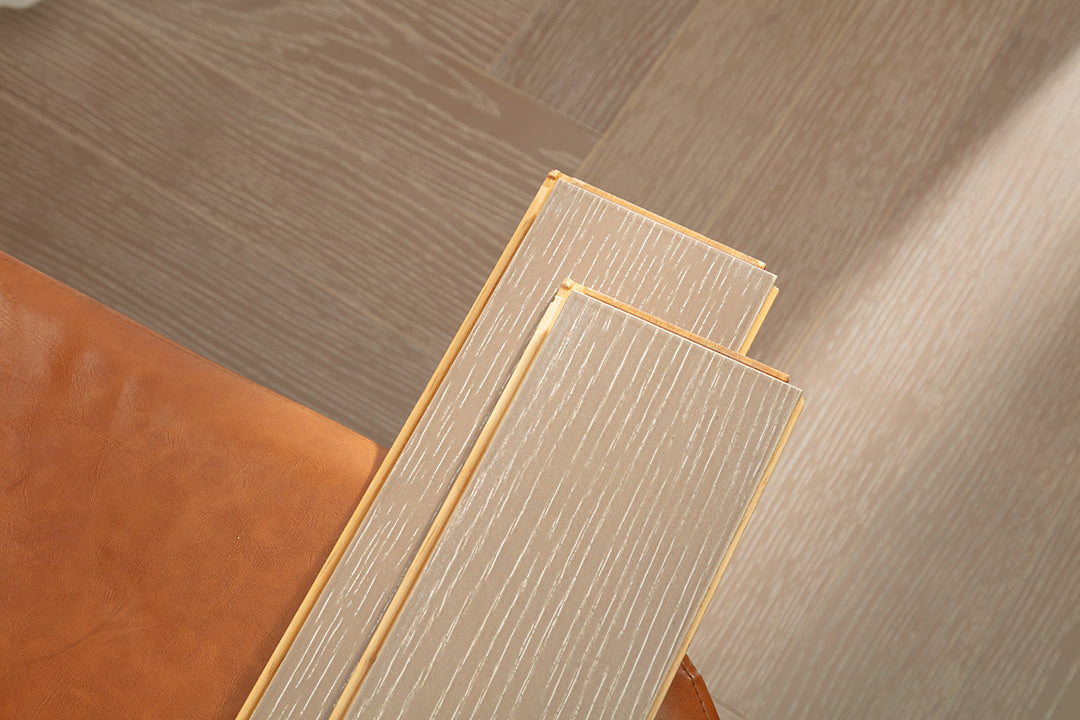 9211 Herringbone Art Parquet  Full Birch Multi-layer Core Solid Wood Oak Veneer Brushed Engineered Flooring