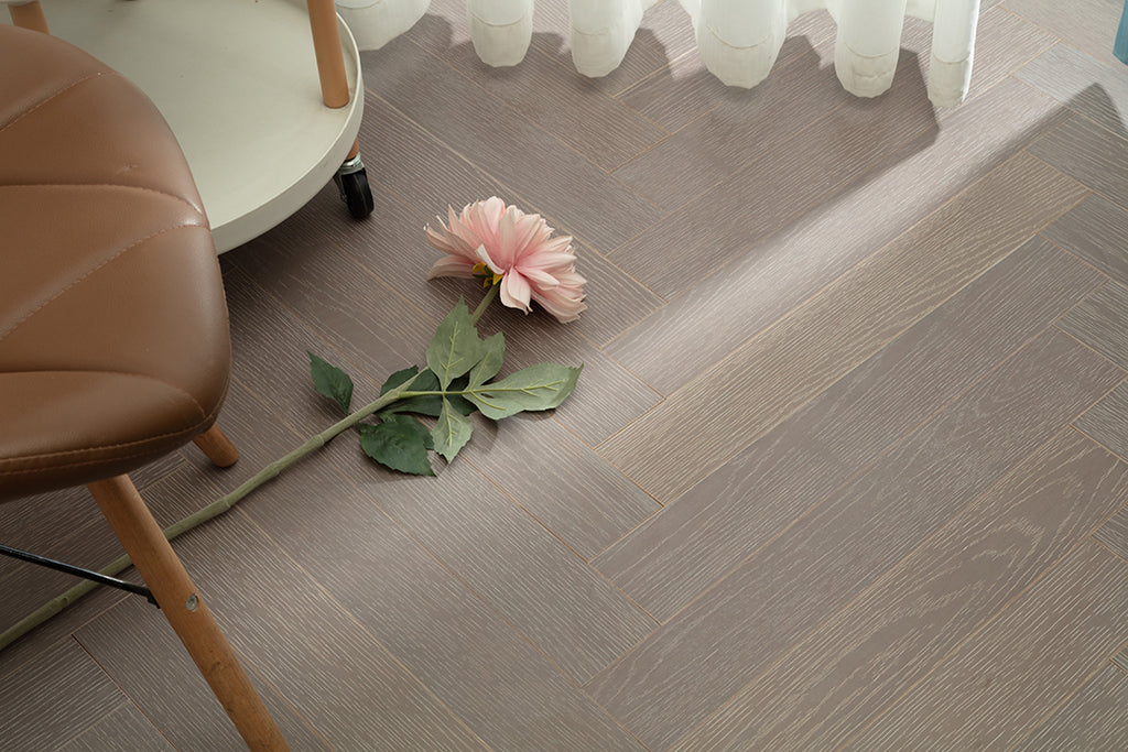 9212 Herringbone Art Parquet  Full Birch Multi-layer Core Solid Wood Oak Veneer Brushed Engineered Flooring