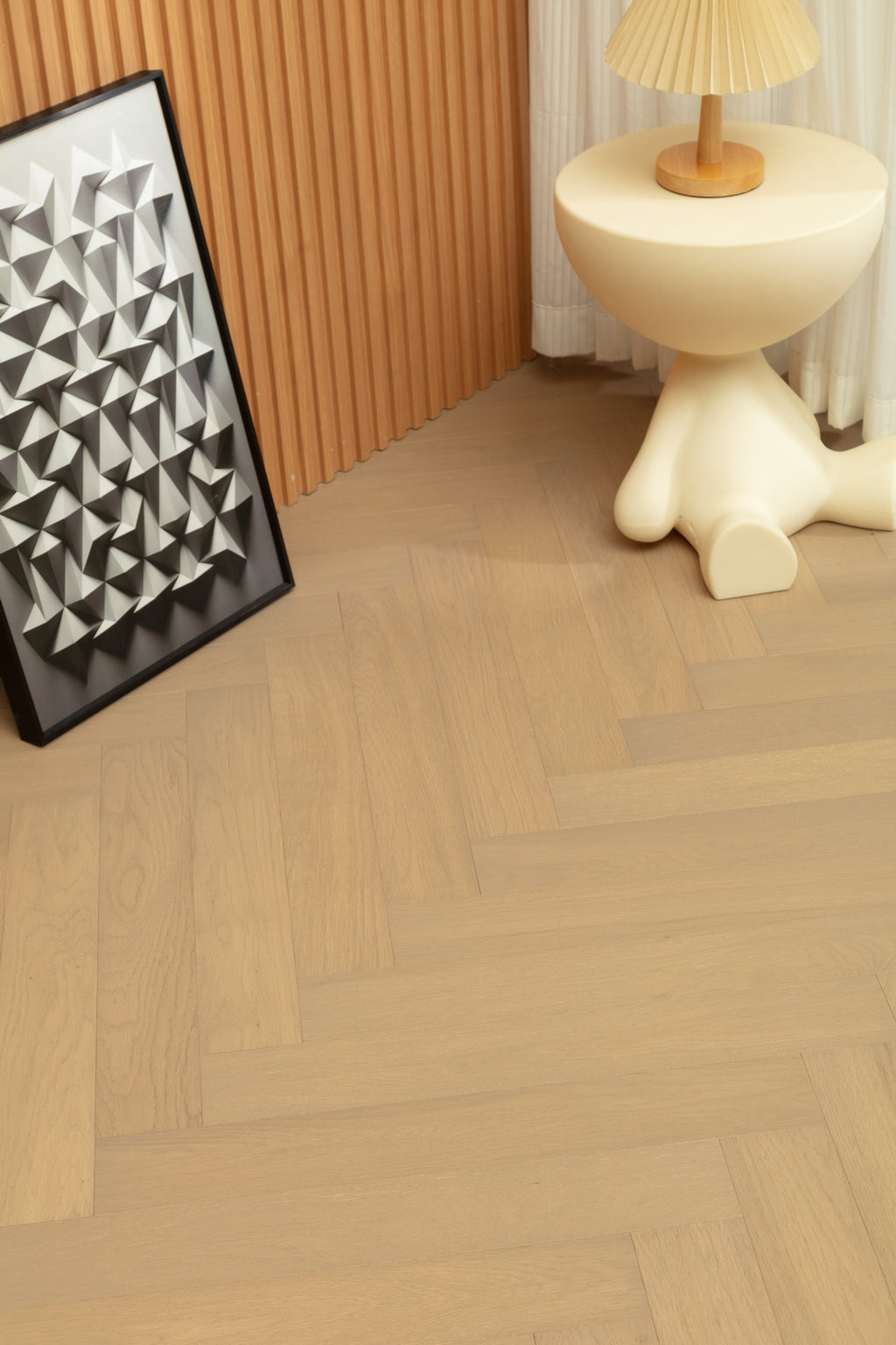 9230 Herringbone Art Parquet Full Birch Multi-layer Core Solid Wood Oak Veneer Brushed Engineered Flooring