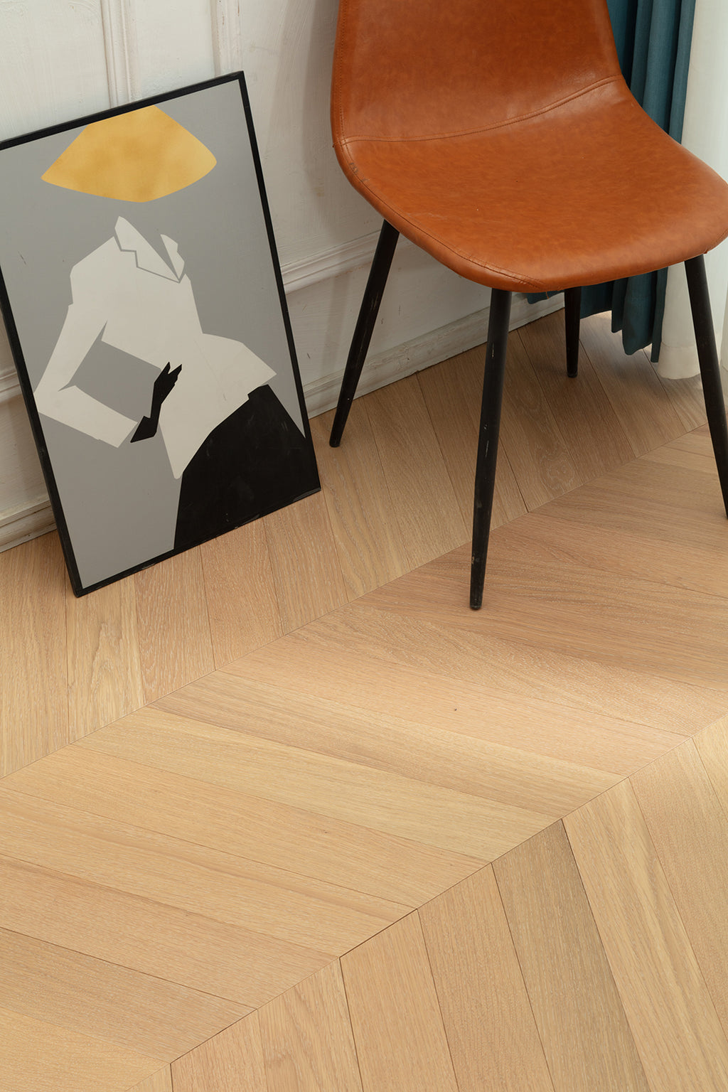 9506 Chevron Art Parquet Full Birch Multi-layer Core Solid Wood Oak Veneer Engineered Flooring