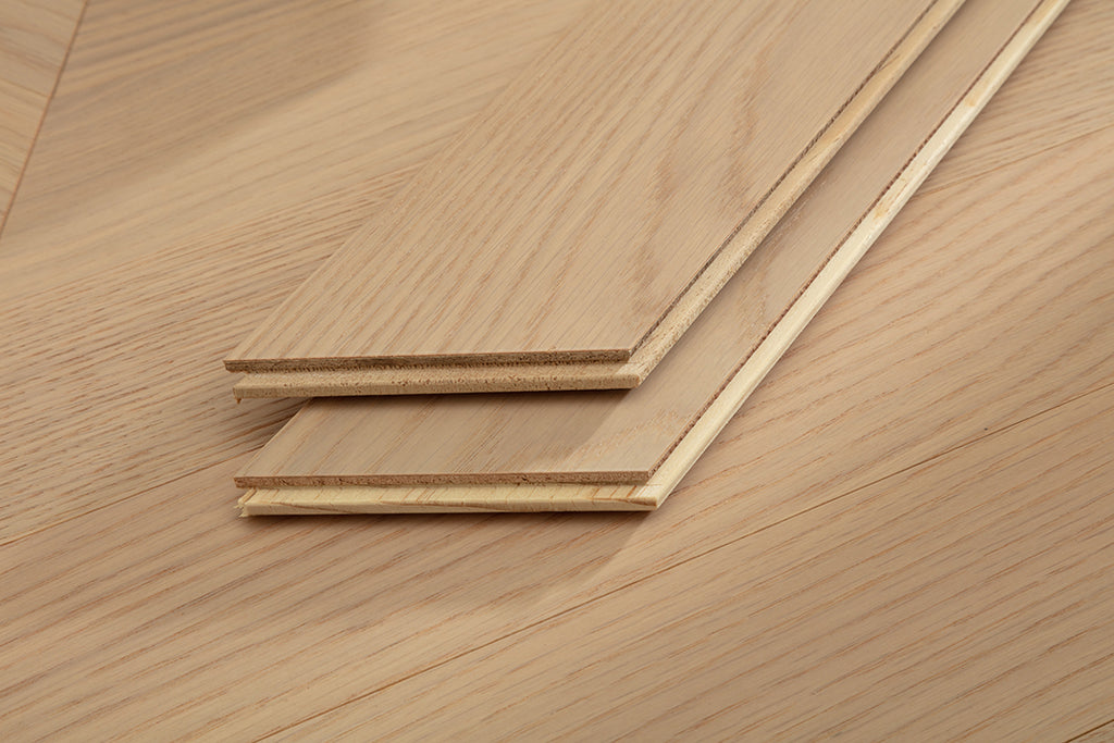 9507 Chevron Art Parquet Full Birch Multi-layer Core Solid Wood Oak Veneer Engineered Flooring