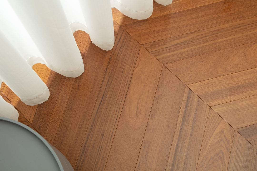 9517 Chevron Art Parquet  Full Birch Multi-layer Core Solid Wood Teak Veneer Engineered Flooring