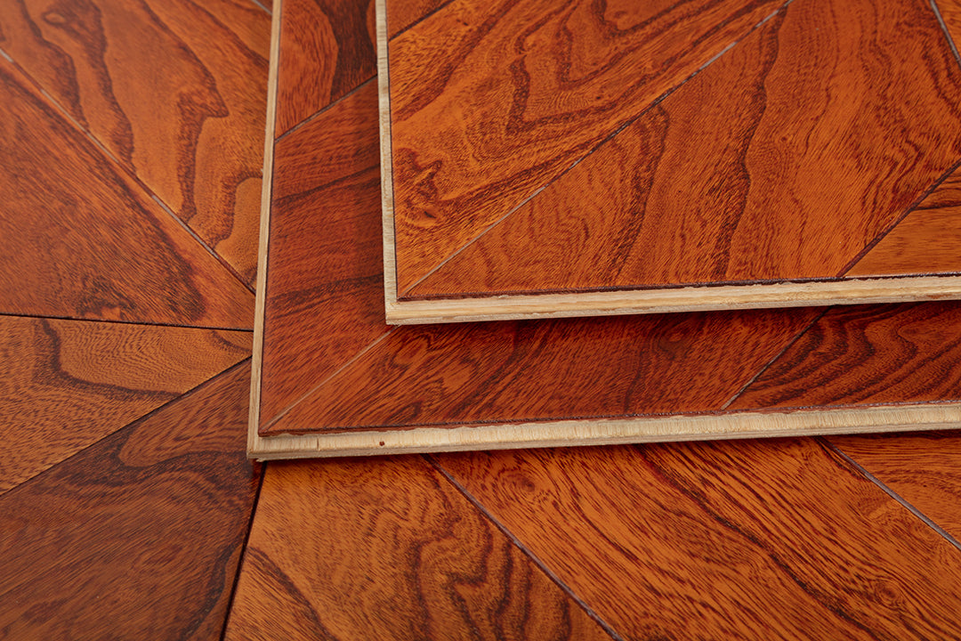 9102 Premium Elm Veneer Intarsia Craftsmanship Luxury Artistic Wood Flooring  | Marquetry Art Parquet Series