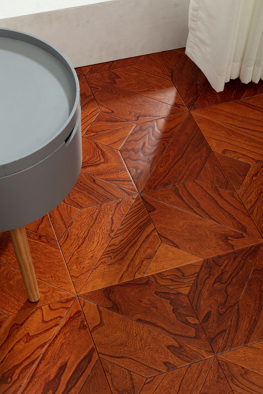 9102 Premium Elm Veneer Intarsia Craftsmanship Luxury Artistic Wood Flooring  | Marquetry Art Parquet Series