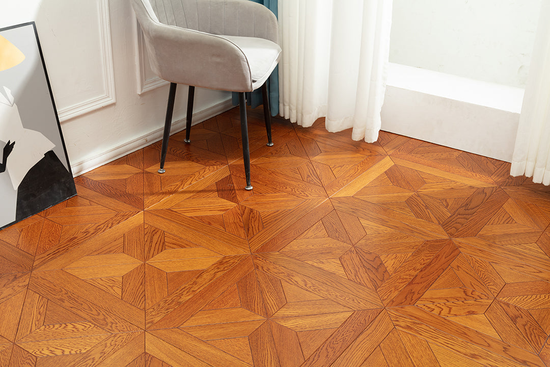 9106 Classic Oak Geometric Parquet Timeless Luxury Versailles-Style Wood Flooring | Marquetry Art Parquet Series