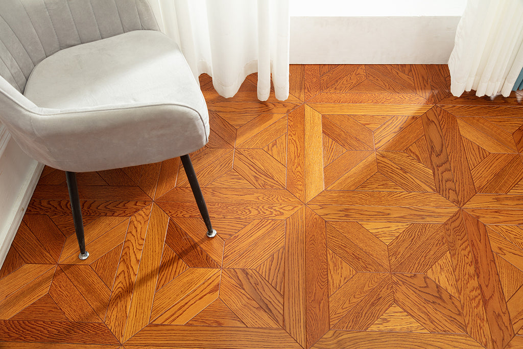 9106 Classic Oak Geometric Parquet Timeless Luxury Versailles-Style Wood Flooring | Marquetry Art Parquet Series