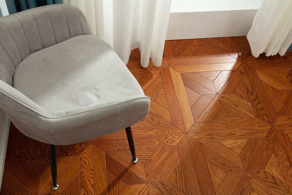 9106 Classic Oak Geometric Parquet Timeless Luxury Versailles-Style Wood Flooring | Marquetry Art Parquet Series