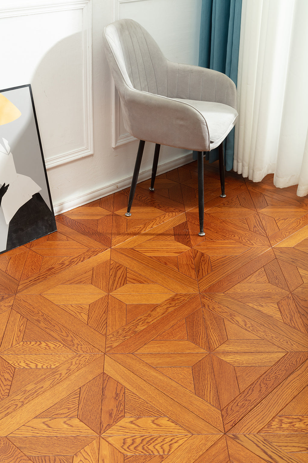 9106 Classic Oak Geometric Parquet Timeless Luxury Versailles-Style Wood Flooring | Marquetry Art Parquet Series